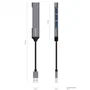 AISENS Hub USB 3.0 de Aluminio 4x Tipo A, Gris, 10cm